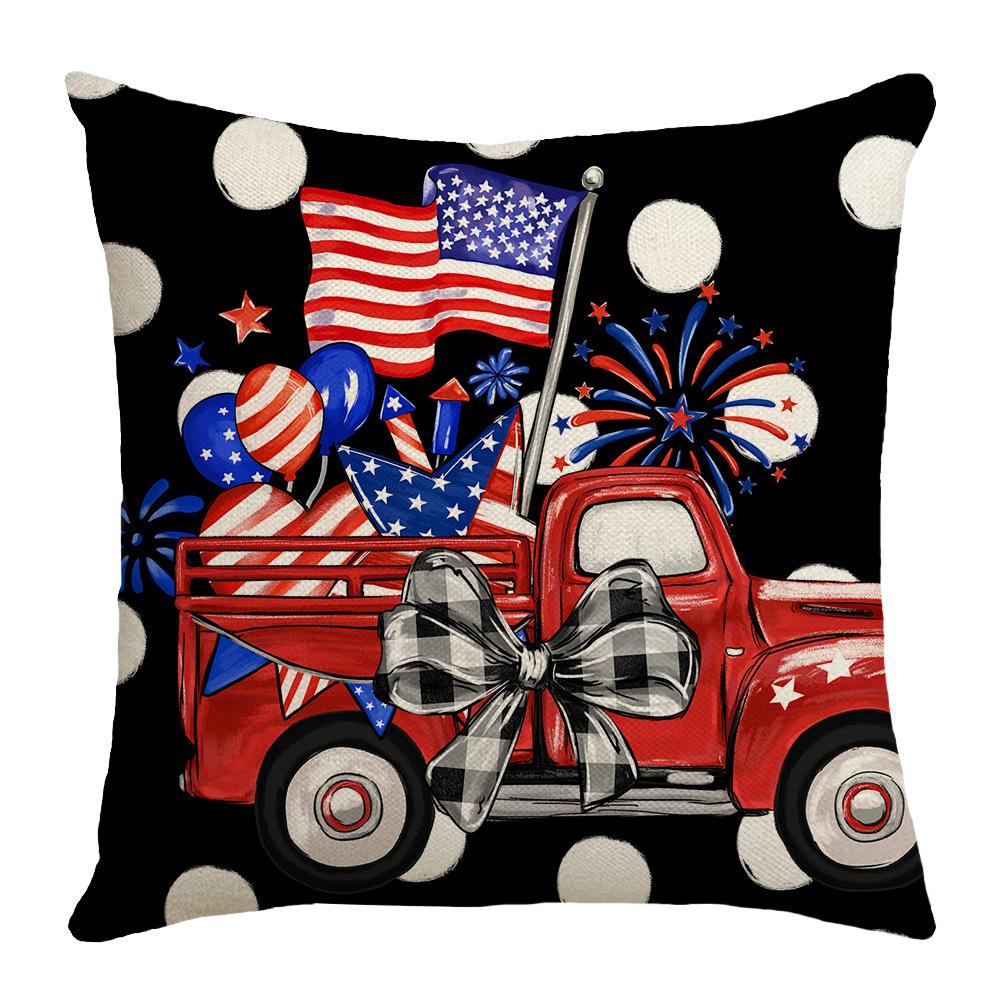 Festive Throw Pillow Case Linen Letter Print Living Room Home Fabric Cushion Pillow Case