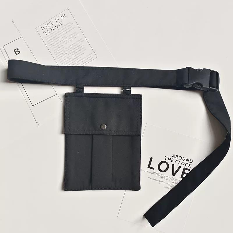 Techwear Style Adjustable Wide Belt With Phone Pocket Woman Outdoor Casual Decorative Waist Belt Bag