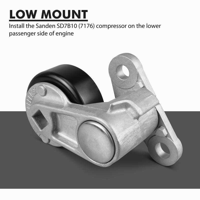 BEVINSEE Passenger Side Low Mount AC Bracket for Sanden SD7B10 (7176) Compressor, for LS Truck/SUV Engine 1999-2013