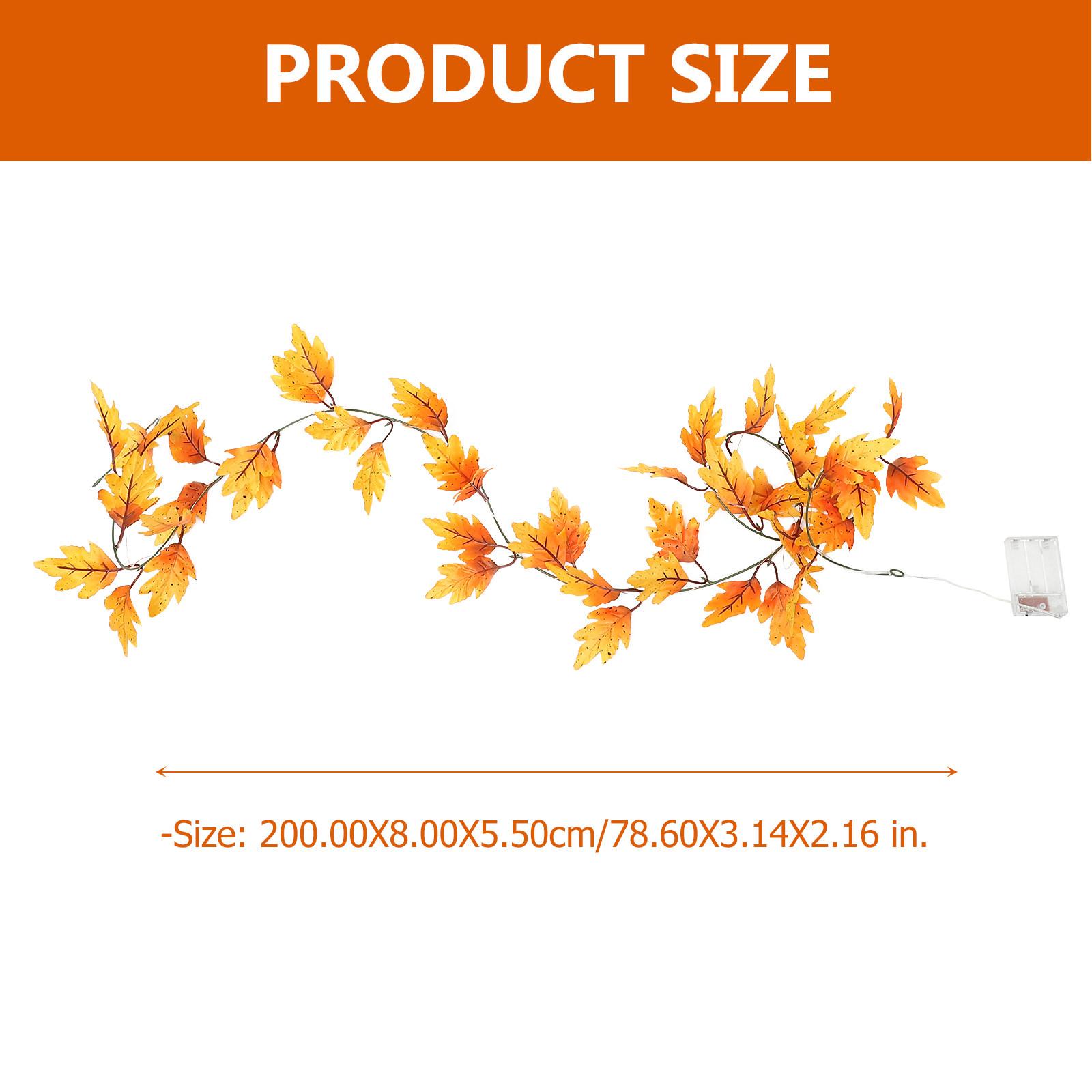 

Maple Leaves String Light 20LED 2 Meters Simulated LED Leaf Lights Thanksgiving Fall Festival Decorations Fall Garland Home оранжевый