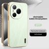 For Honor Power, Phone Case Luxury Brushed Leather Electroplated Bumper Soft TPU Cover