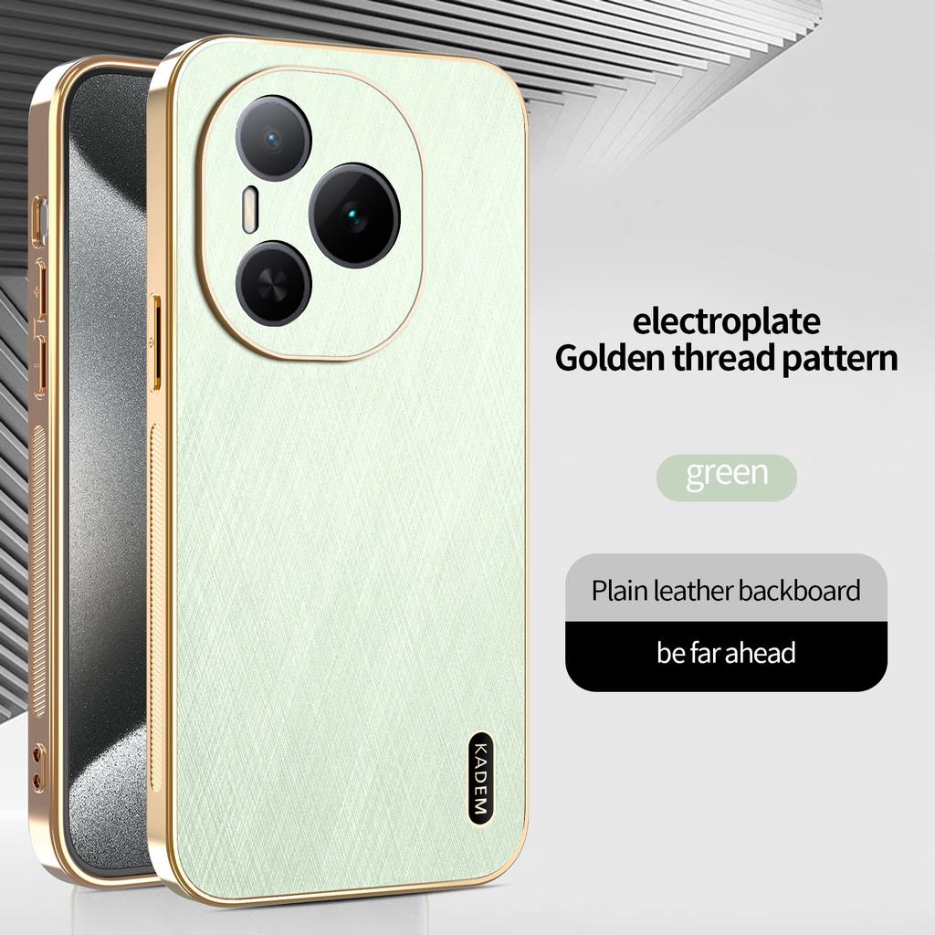 For Honor Power, Phone Case Luxury Brushed Leather Electroplated Bumper Soft TPU Cover
