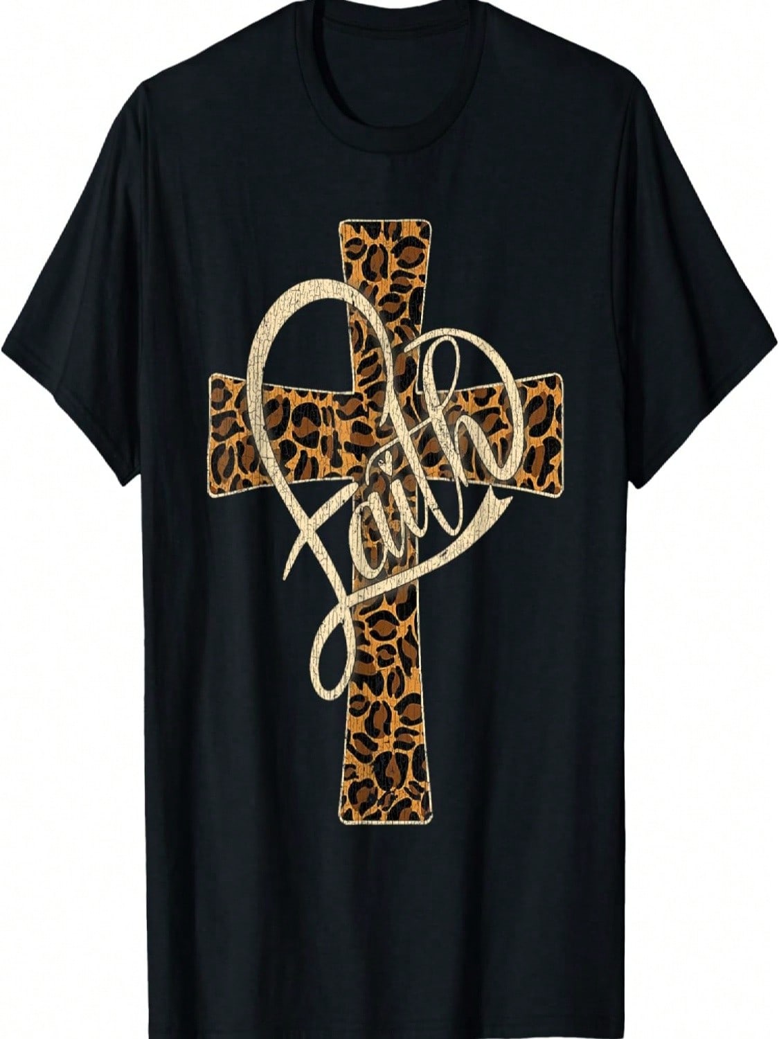 Vintage Faith unisex Wounisexs Leopard Cheetah Print T-Shirt S разноцветный