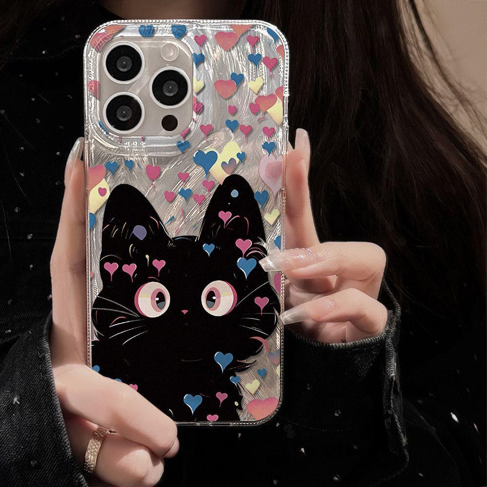 Sweet and Cool Cat Is Suitable for iPhone17promaxIMD Feather Mobile Phone Case Apple 16 All-inclusive 14/13 Anti-drop 15.