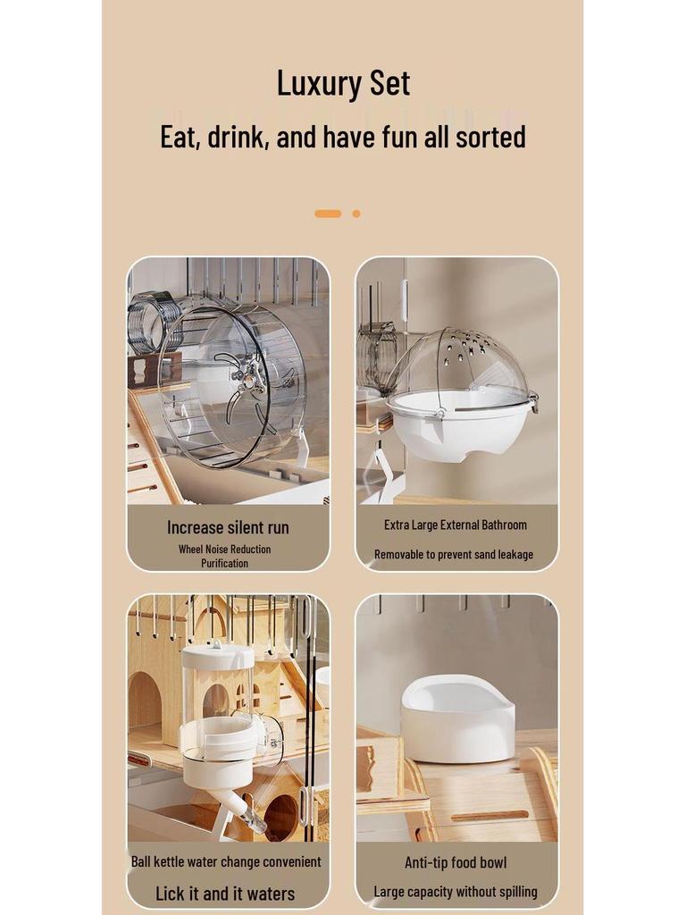 Luxury Acrylic Hamster Villa: Spacious, Transparent Breeding Box with Nest for Golden Hamsters