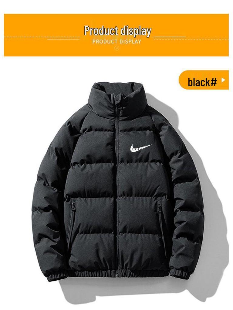 2025 Men's Hong Kong Style Loose Stand Collar Winter Cotton Jacket