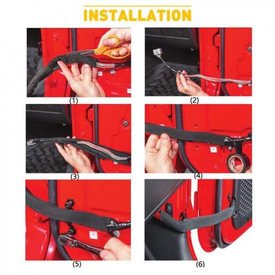 Door Limiting Strap Check Wire Protecting Harness for Jeep Wrangler JL JT JK JKU