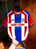Retro Red-White-Blue Striped Tee, Classic Vintage Sports Shirt, Round Neck T-shirt, Summer Fashion Short Sleeve Sportswear