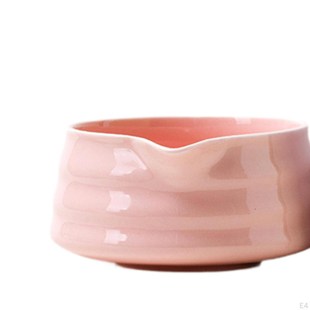 Ceramic Matcha Bowl Handcrafted Porcelain Tea with Pouring Spout for Friends Household