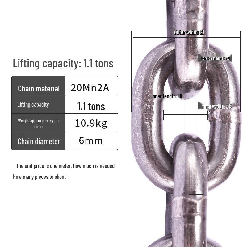 G80 Manganese Steel Lifting Chain for Hand Hoist, Bridge Use, National Standard, 1 Ton/2 Ton Capacity
