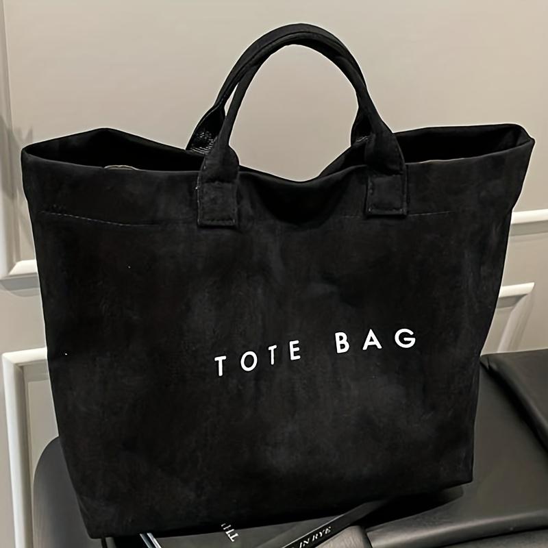 Large Capacity Vintage Versatile Tote Bag Classic Square Shape, Ideal for Shopping And Dining чёрный