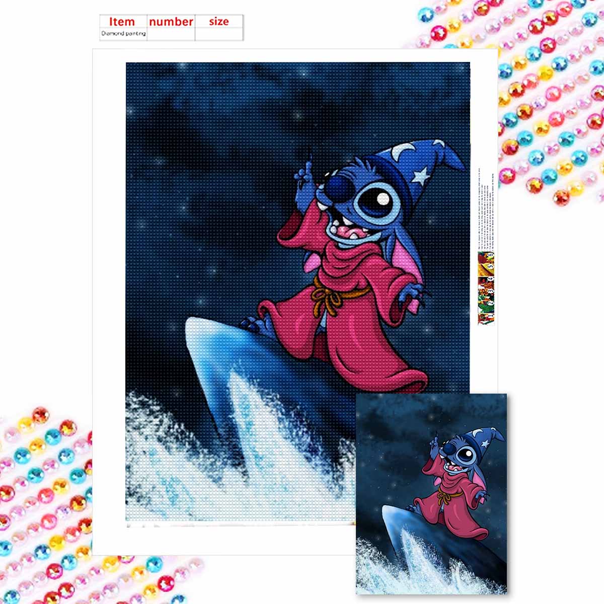 

5D Diy Diamond Painting Stitch on The Surf Full Drill Rhinestones Mosaic Embroidery Handmade Products Home Decor Gift Round 20x30cm