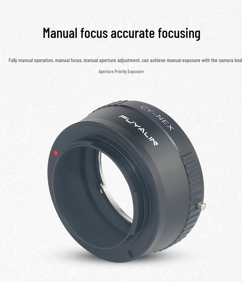 CY-NEX Lens Adapter: Compatible with Contax CY Mount Lenses for Sony E-mount Mirrorless Cameras.