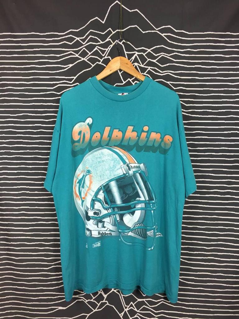 Vtg 1994 Riddell Miami Dolphins NFL American Sports Tee Size XXL