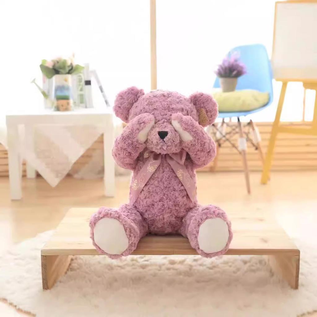 Teddy Bear Plush Toy Doll Hug Bear Girl Large Bow Tie Shy Bear Doll Bear