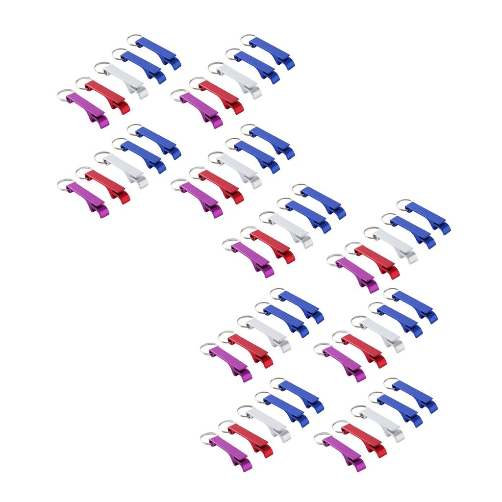 50pcs Keychain Bottle Opener Aluminum Alloy Simple Operation Portable Beer Bottle Opener Can Opener