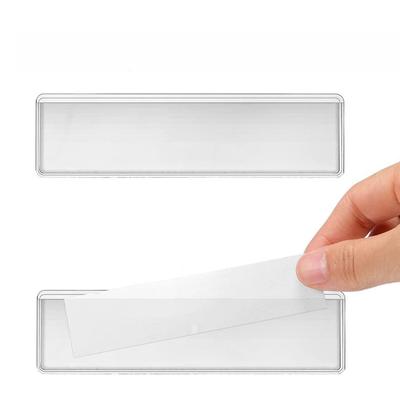 12Pcs Transparente Adesivo Prateleira Etiqueta Bolsos Porta-etiquetas Para Organizar Classificar Itens Estudante Papelaria Material de Escritório