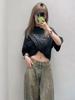 AC1996 Retro Distressed Letter Print Unisex Loose-Fit T-Shirt
