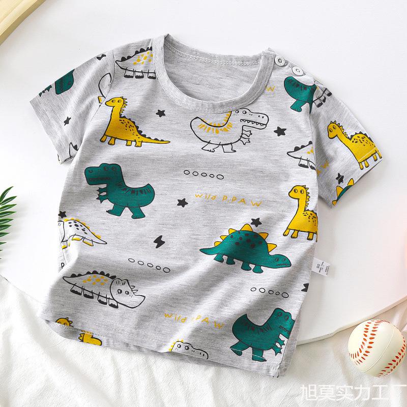 Kids' Cartoon Short Sleeve T-Shirt: Korean Style for Boys and Girls