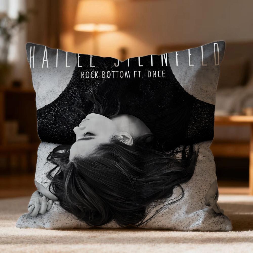 Fashion H-HHailee Steinfeld Cushion Cover Soft Washable Pillow Case Multi-Scene for Couch Bed Travel Office Use