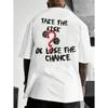Summer Men's T-shirt Versatile Loose Fashion Simple Letter Dice Printed Suitable Outdoor Activities Soft Breathable