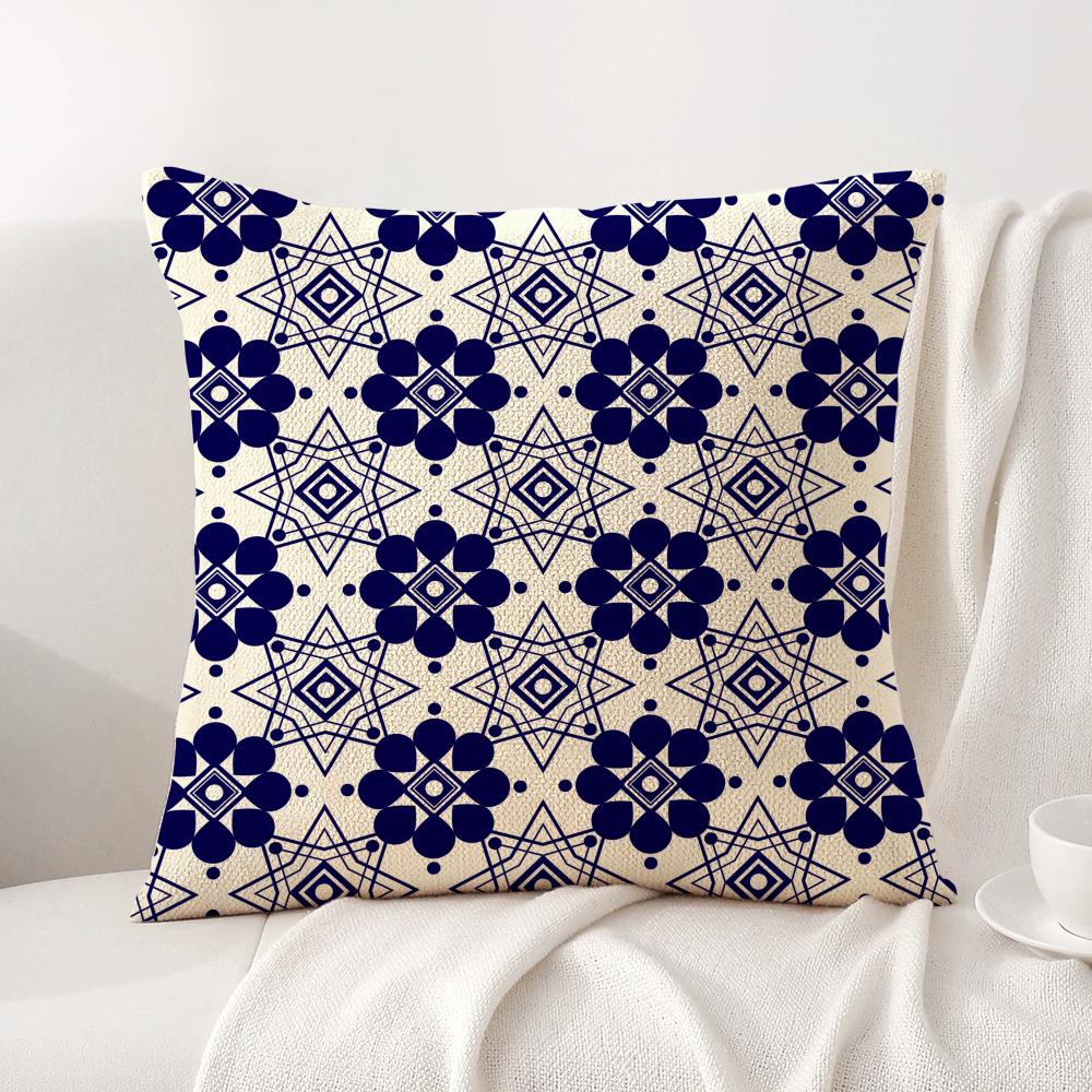 

Абстрактный узор Гусиная лапка Наволочка Натуральный лен Органическая ткань Двусторонняя печать Диван Домашний декор Подарок Наволочка 30x30cm