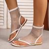 Luxury Women Sandals Hollow Sexy Female Shoes Round Toe Flats Shoes High Quality Mesh Women Sandals Sandalias De Moda