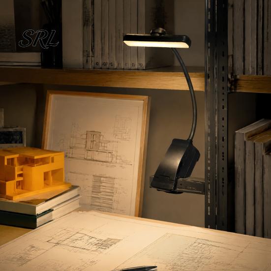 Adjustable Brightness Book Light Clip-on Reading with Flexible Gooseneck, 24 LED 3 Color Eye Study Room Table Lamp Caring Light, USB Rechargeable