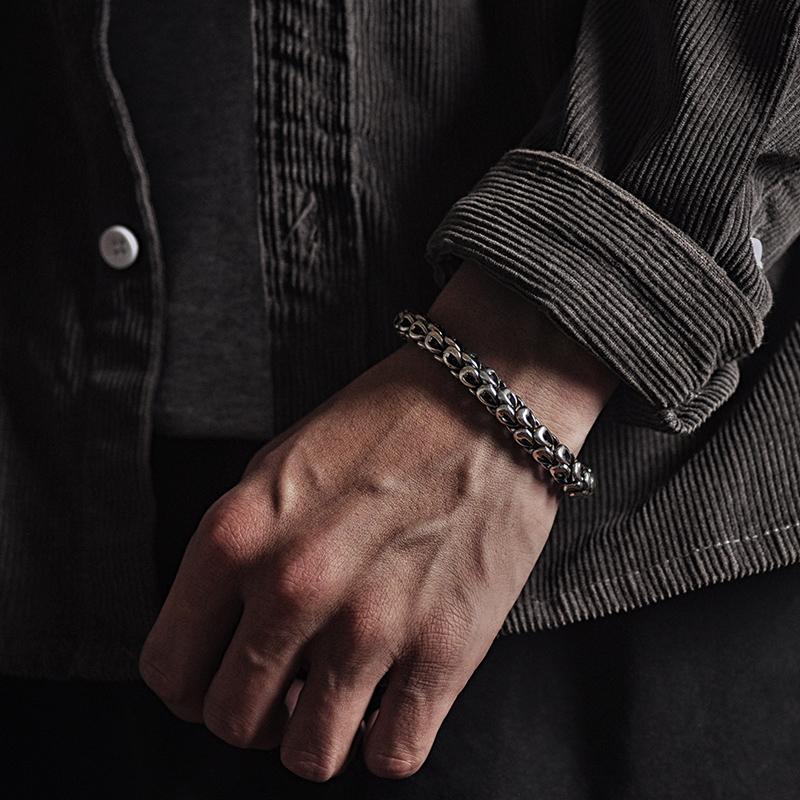 Bracciale Moda Europea e Americana di Lusso Leggero Trendy Maschile Personalità Spesso Scaglia di Drago Gioiello Retro Regalo di Compleanno