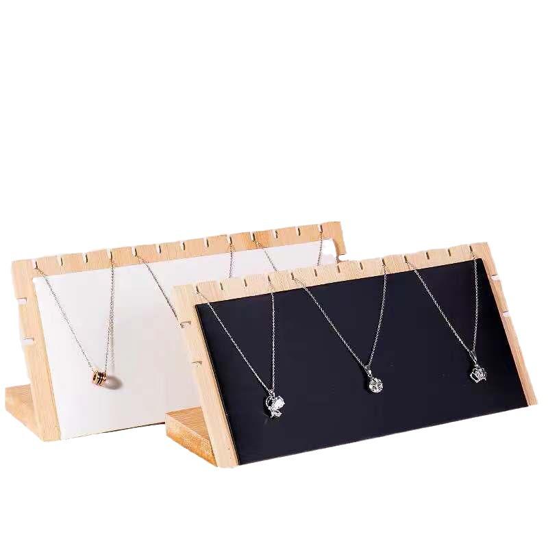 Bamboo Wood Jewelry Display Stand for Necklaces, Earrings, and Pendants