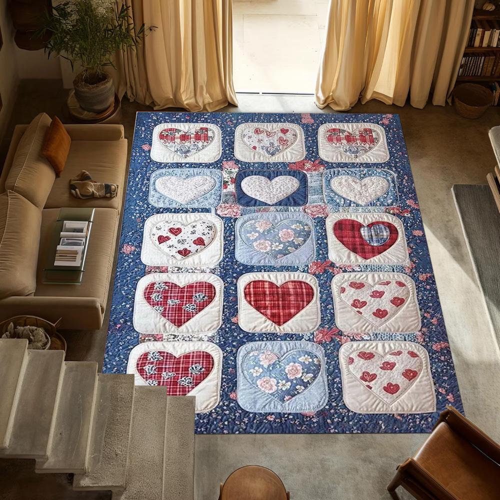 

Visual Three-dimensional Heart-shaped Printed Carpet Valentine s Day Decorative Door Mat Entrance Living Room Bedroom Rug 40x60cm