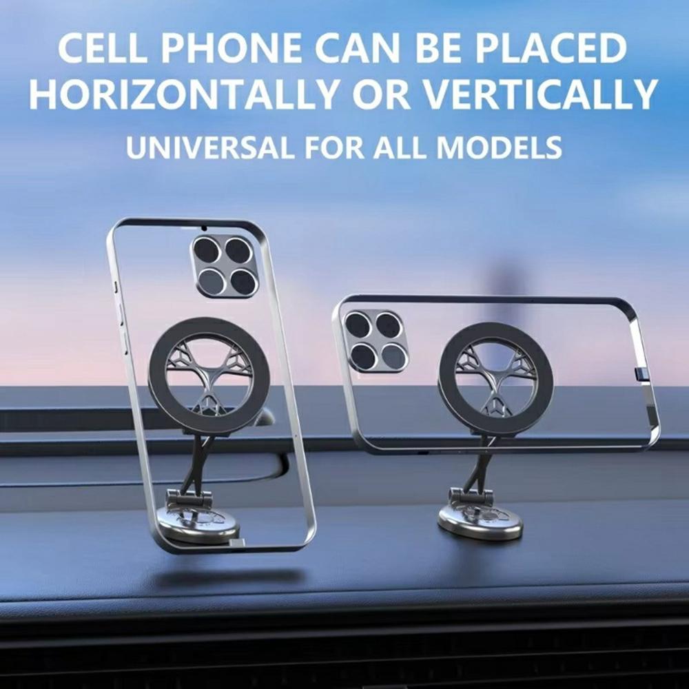 Car Phone Holder 360 Degree Rotating Magnetic Mount Metal Navigation Stand