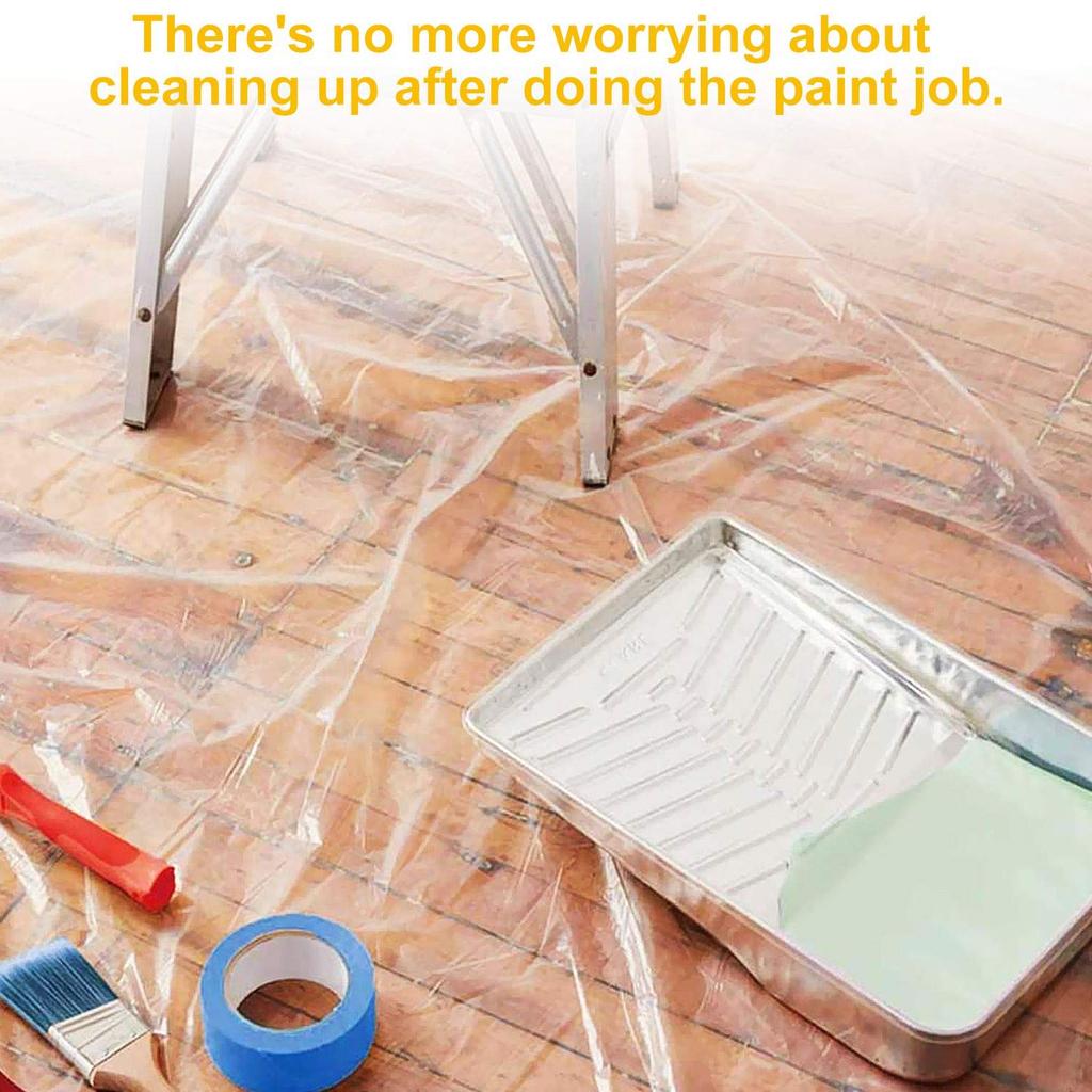 Dustproof Film Masking Tape Furniture Dust Protection Masking Film   Home Waterproof Plastic Film Wall Painting Protect Cover