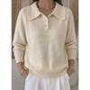 YYFS Women's Fashion Casual Fall Winter Solid Color Print Long Sleeve POLO Neck Sweaters