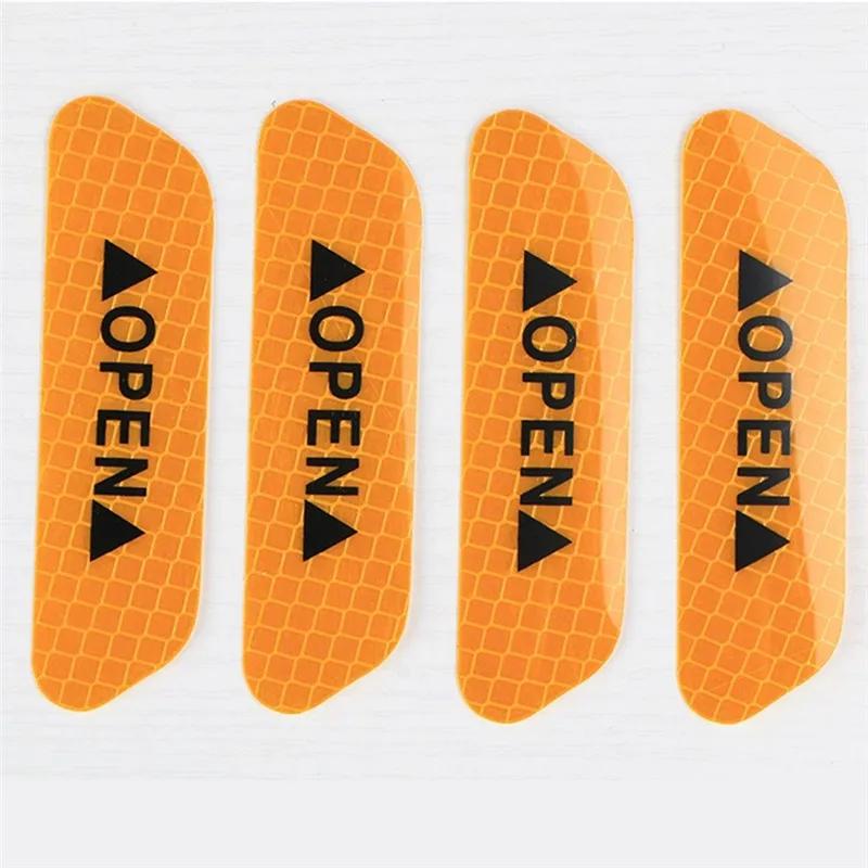 

4PCS Reflective Car Door Sticker Safety Opening Warning Reflector Tape Decal Car Accessories Exterior Interior Reflector Sticker оранжевый