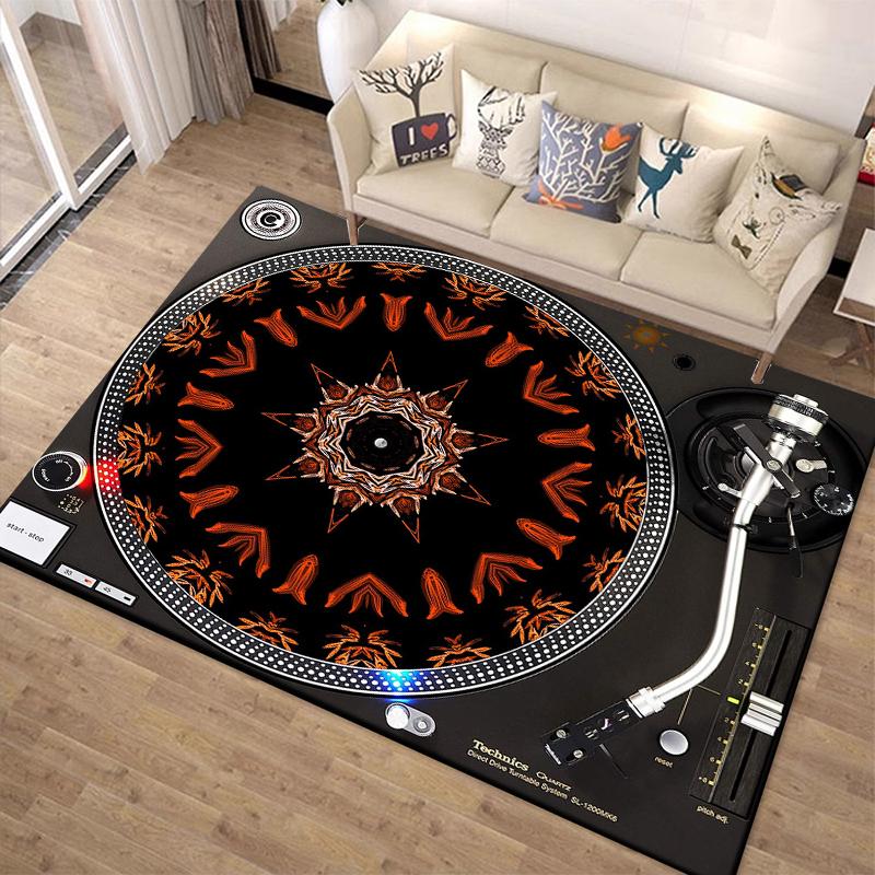 1PC Vinyl Disc Player Pattern Rug Carpets for Bedroom Living Room Sofa Music Mat Creative Door Mat Cloakroom Home Decor Gifts