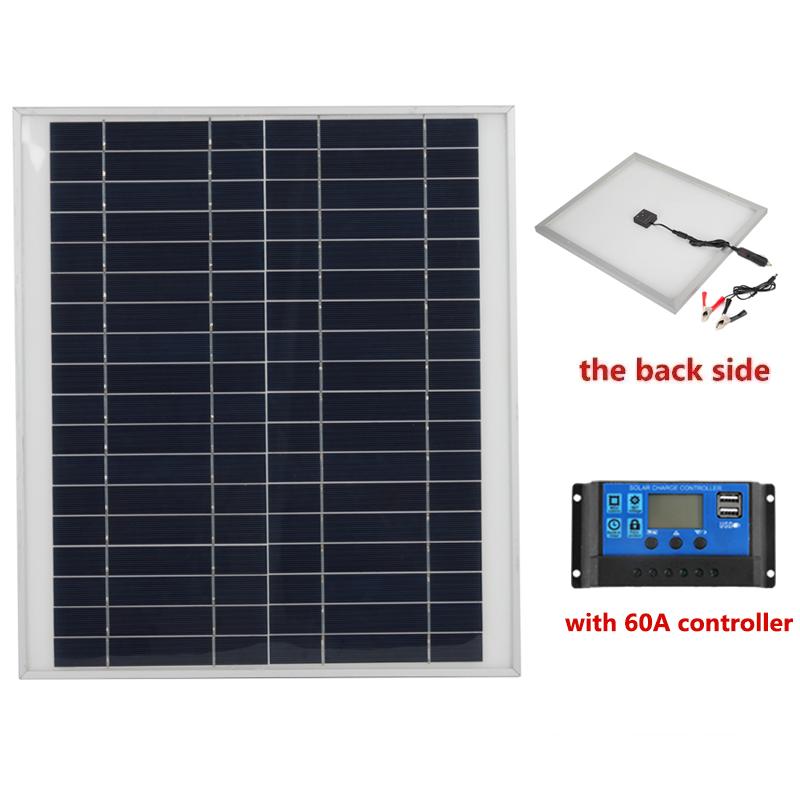 300W Solar Panel 18V Aluminum Monocrystalline Dual USB Power Portable Outdoor Solar Cell Solar Generator for Phone Laptop Camper