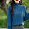 Pure Cotton Thickened Half Turtleneck Sweater for Women In Autumn and Winter New Loose and Versatile Base Shirt Warm Pullover Sweater