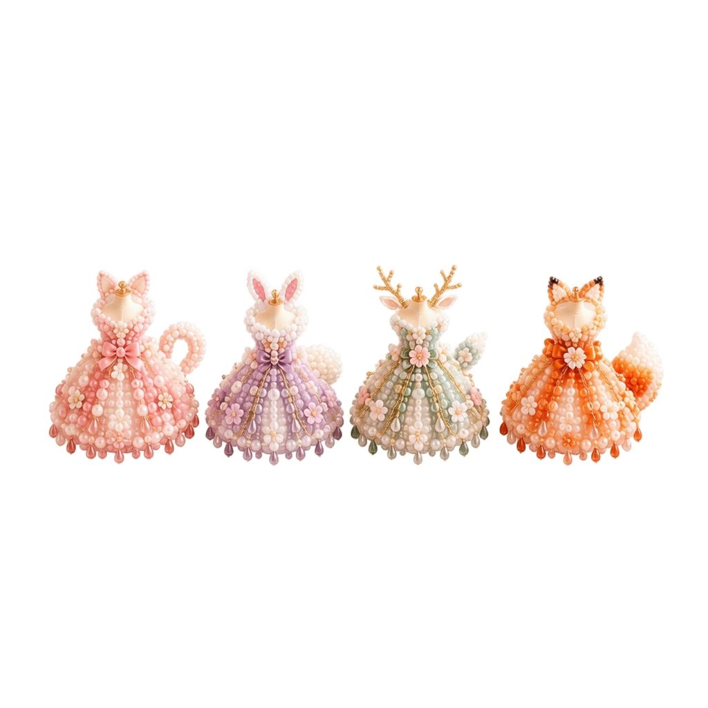 Handmade Beaded Dress DIY Kit for Crafting and Decoration Elegant Miniature Dress Model with Detailed Beadwork for Home Display
