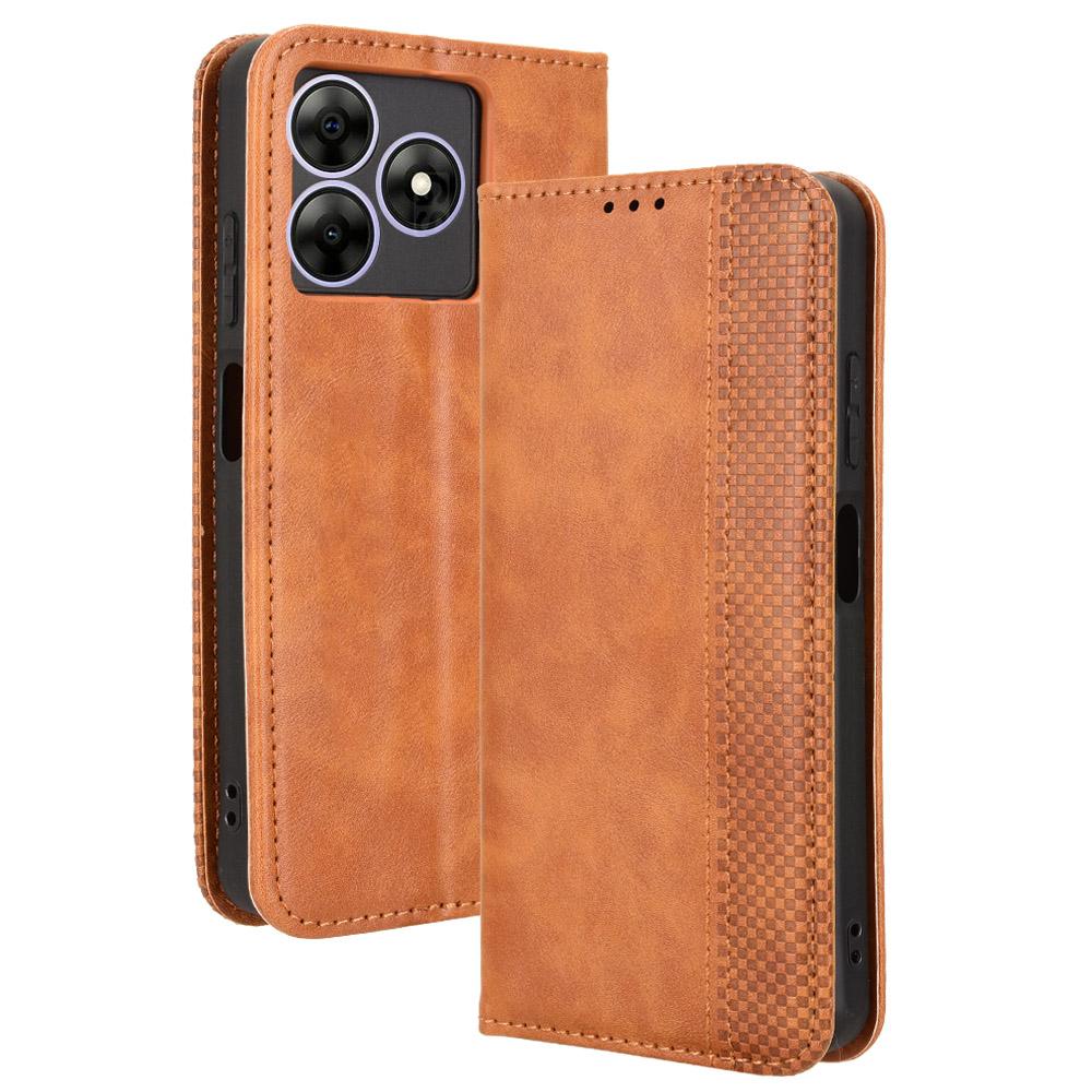 

Шкіряний чохол для Blackview Wave 8/Wave 8C/Oscal Flat 2 Гаманець Підставка Ретро Текстура Чохол для телефону D