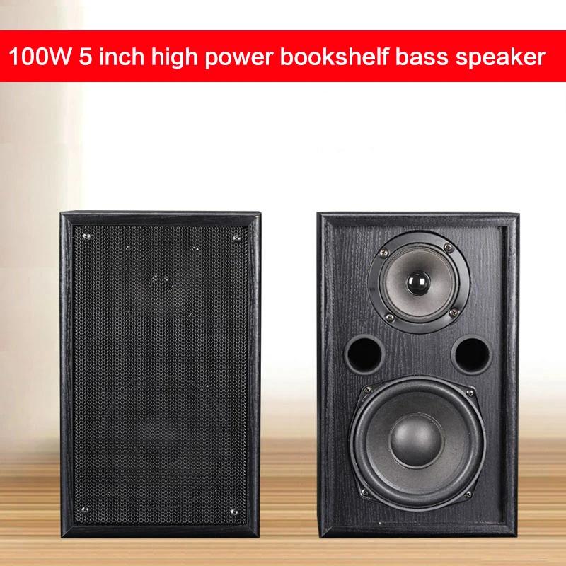 100W High Power 5 Inch Home Speaker Passive Fever Audio Subwoofer K Song Wall Hanging Surround Audio Desktop Front Speaker
