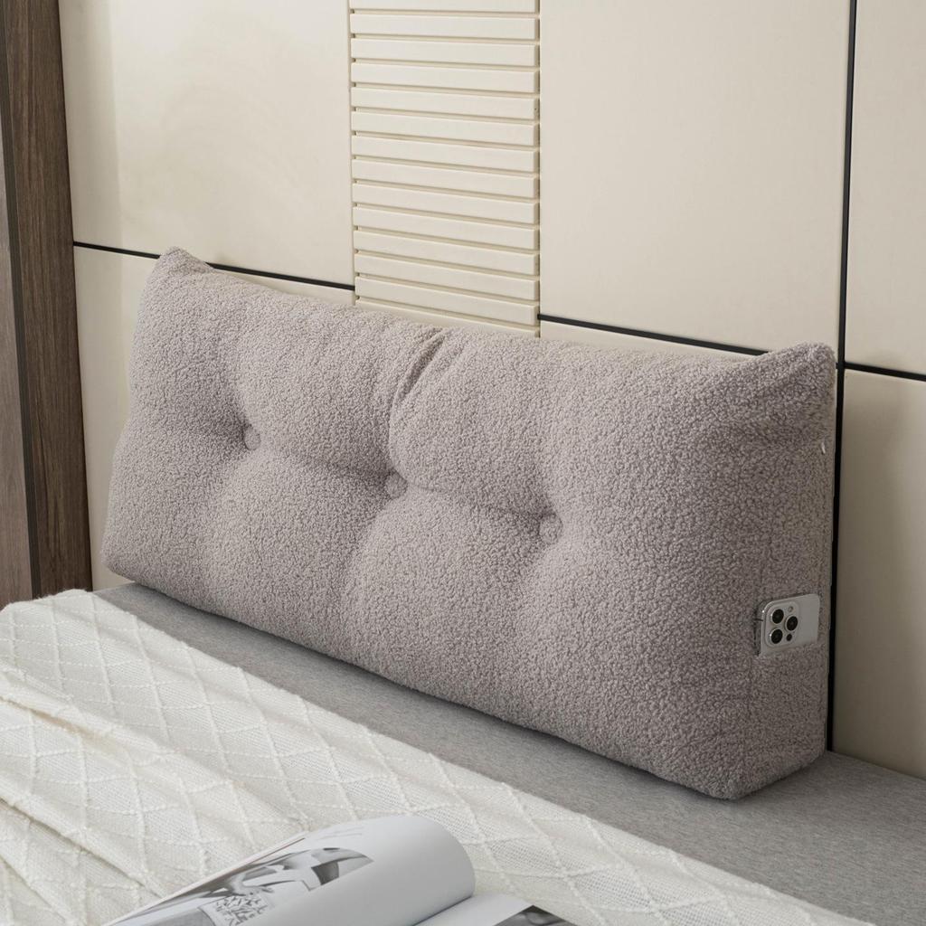 Almofada Lombar Grande Triangular: Almofada Macia Acolchoada para Cabeceira para Uso com Celular e Conforto de Estudantes em Camas Tatami.