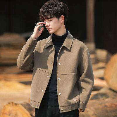 Herren Tweedjacke doppelseitig verdickte Wolljacke kurz Kaschmirjacke Herbst und Winter Freizeit