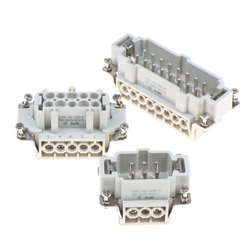 6/10/16/24 Core Heavy-duty Connector HDC-HE Male Connector Core Female Connector Insert 16A 500V Aviation Plug Core