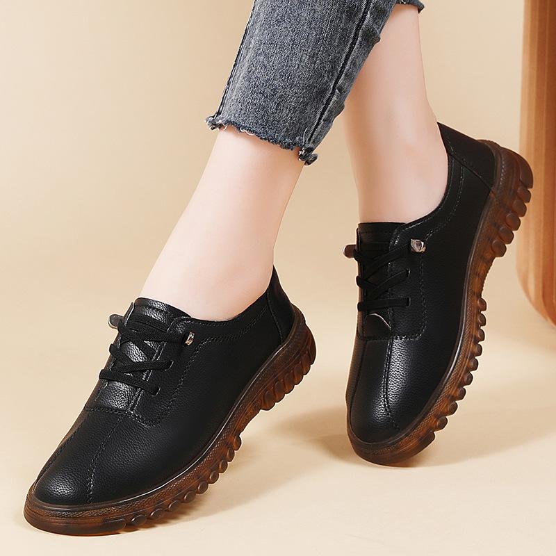 3cm Women's Soft-soled Shoes Spring and Autumn New Thick-soled Comfortable Leisure Wedge Flat-bottomed Mother Shoe
