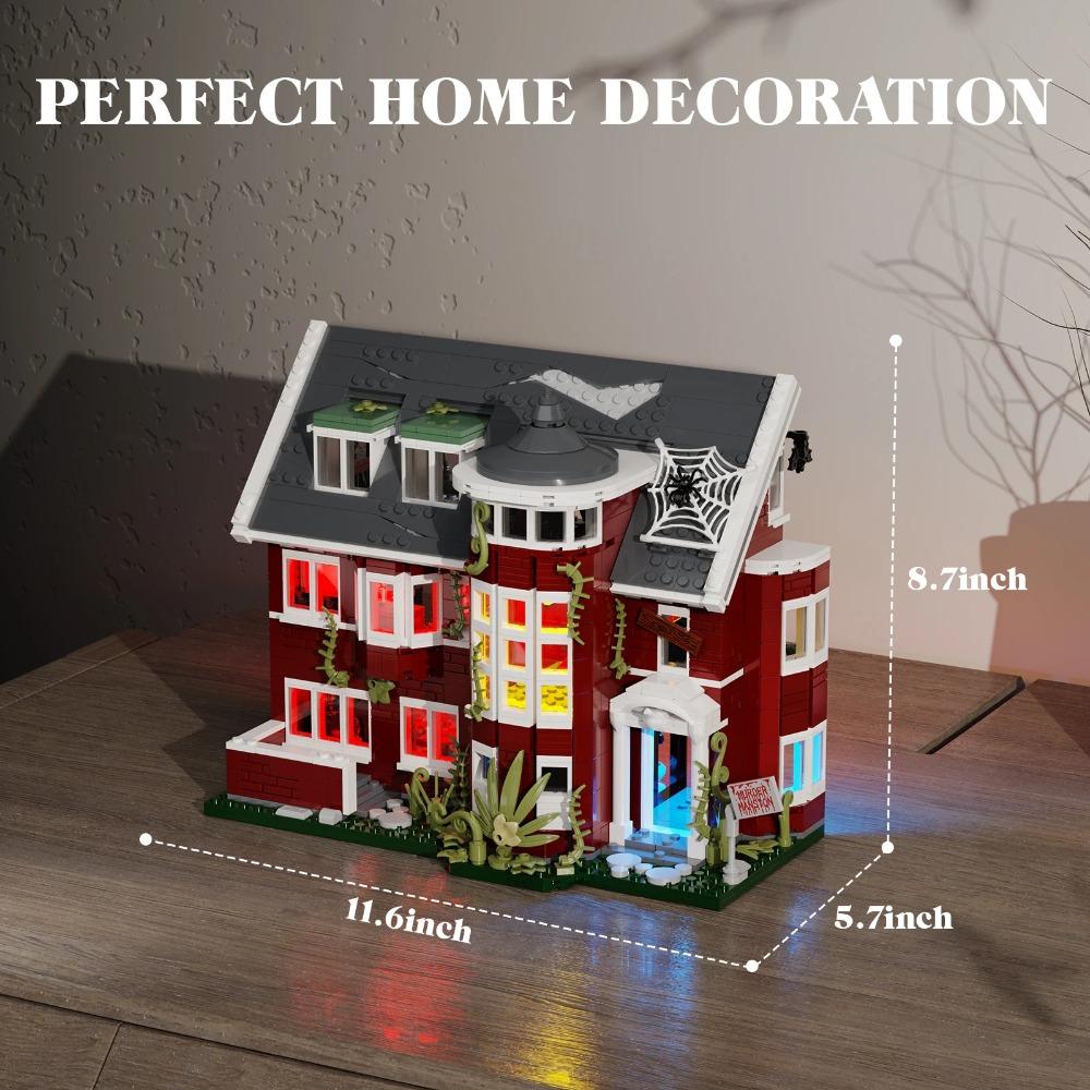 

American Horror Story House Building Blocks Set with LED Light,Halloween Haunted House, Ideals Gift for Boys Girls(1171 PCS)