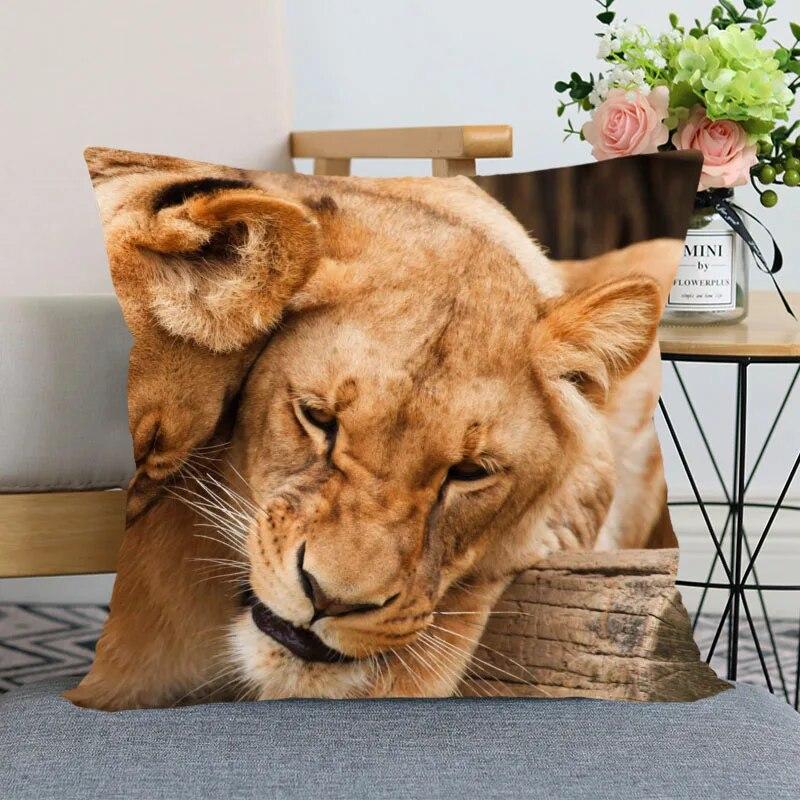 New Arrival Lion Animal Pillowcase Home Decoration  Invisible Zipper