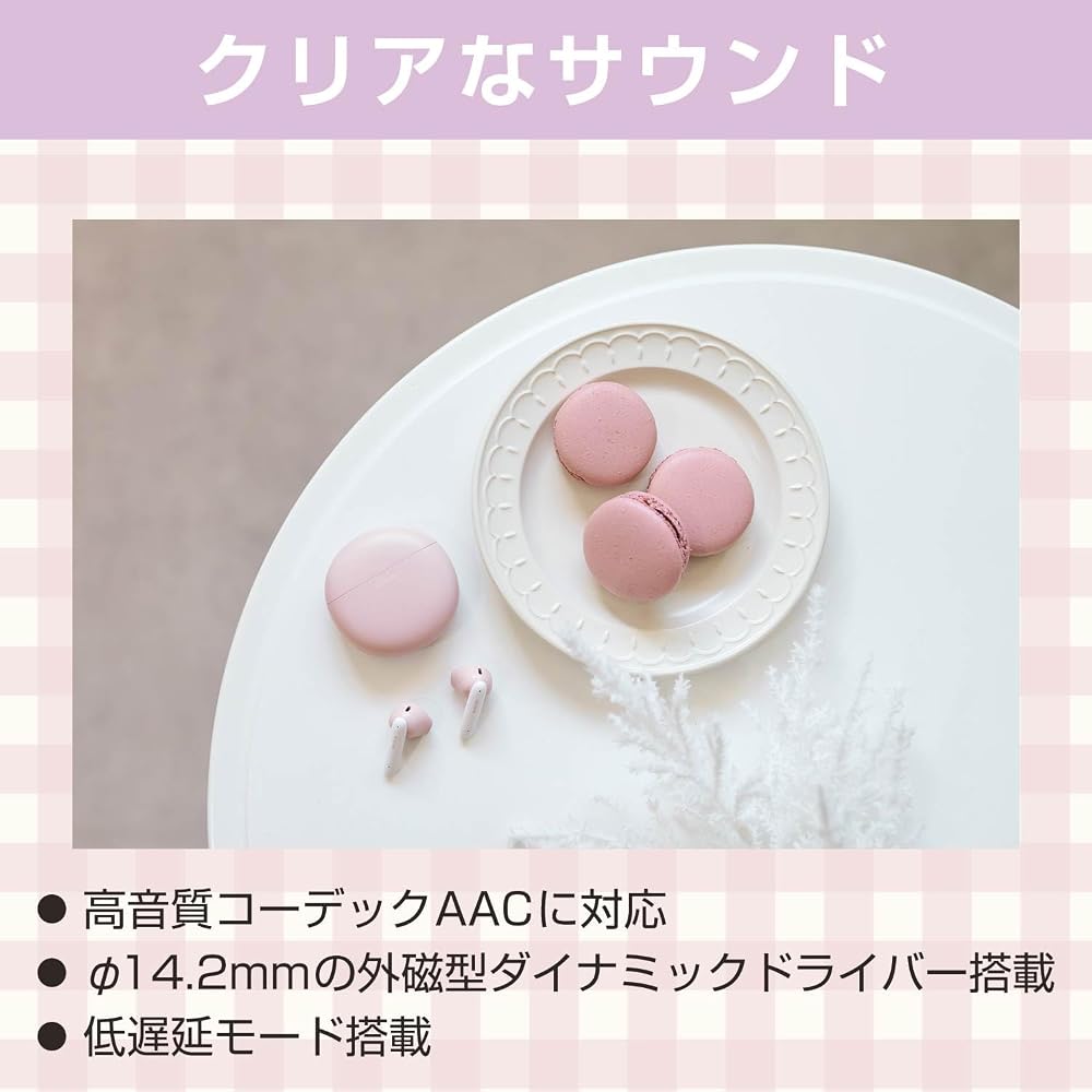 ELECOM Wireless Earphones, Bluetooth 5.3, Stylish Round Design, Touch Control, In-Ear Type, SBC/AAC Compatible, Automatic Pairing, Type-C Charging, Ma