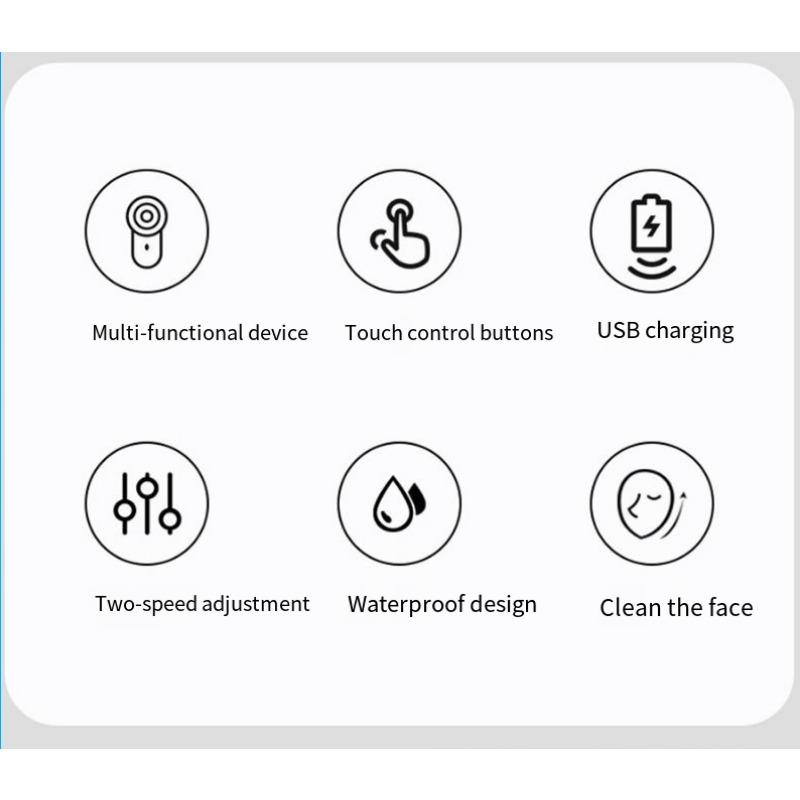 1 JUEGO Limpiador Eléctrico Recargable para el Hogar Multifuncional Rotatorio Limpieza de Poros Portátil Impermeable Cepillo Facial