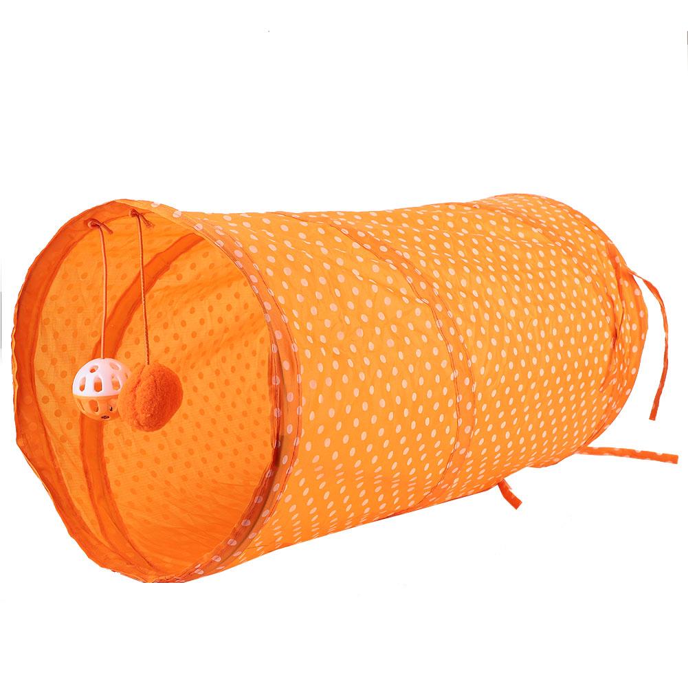 

Foldable Cat Dot Tent Long Tunnel Bed Toy Interactive Playing Toys Hide Tunnel (Orange) оранжевый